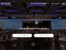 Tablet Screenshot of encore-asia.com